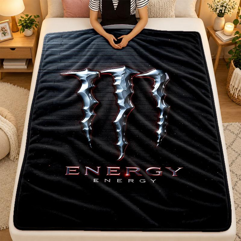 Фланелевое одеяло Monster Energy Теплое Мягкое Плед для Использования в Помещении на Диване Кровати Гостиной