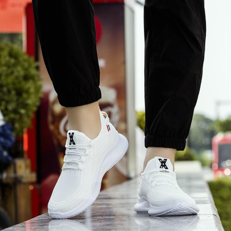 Мужская обувь Flyknit Mesh Дышащая повседневная обувь Спортивная обувь