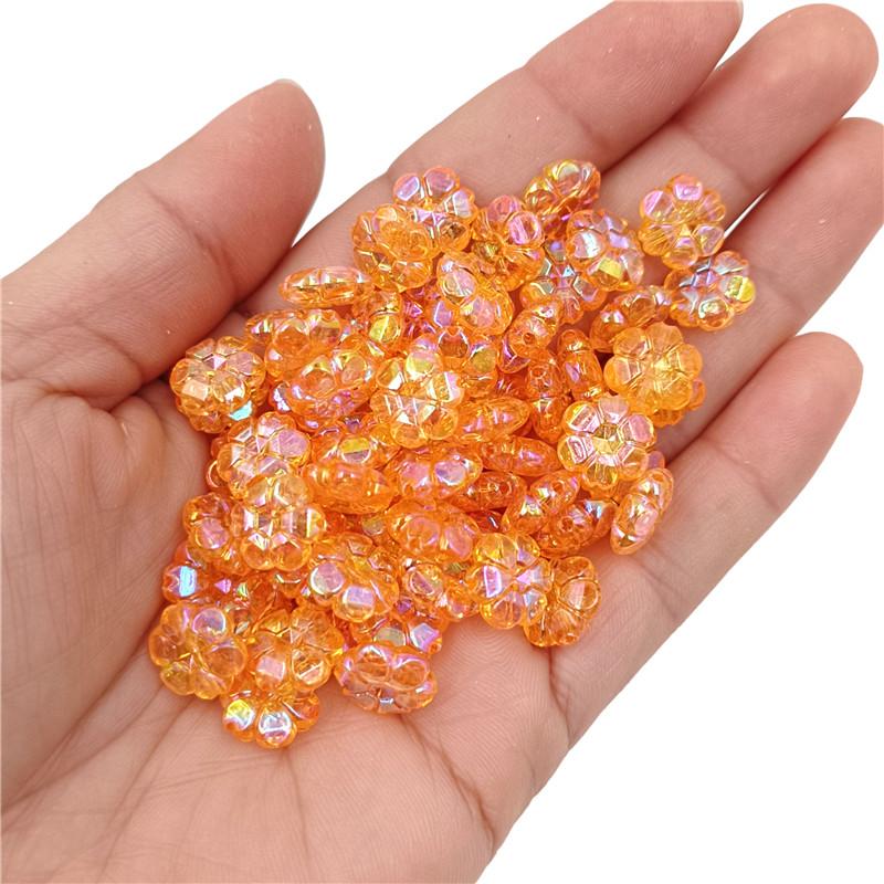 Креативные акриловые бусины-цветы для браслета «Слива» AB прозрачные цветные 40 шт. 10 мм россыпью для самостоятельного изготовления ювелирных изделий ожерелья случайные смешанные