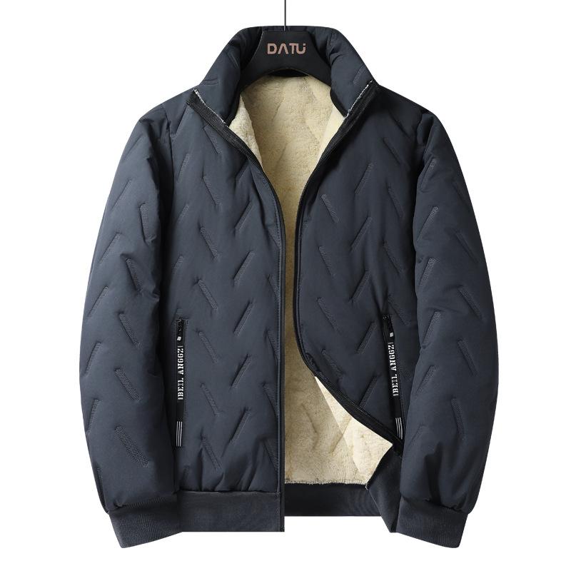 Зимнее повседневное пальто с воротником-стойкой, на подкладке из хлопка с овечьей шерстью, мужская новинка осени и зимы, модная теплая флисовая куртка высокого качества