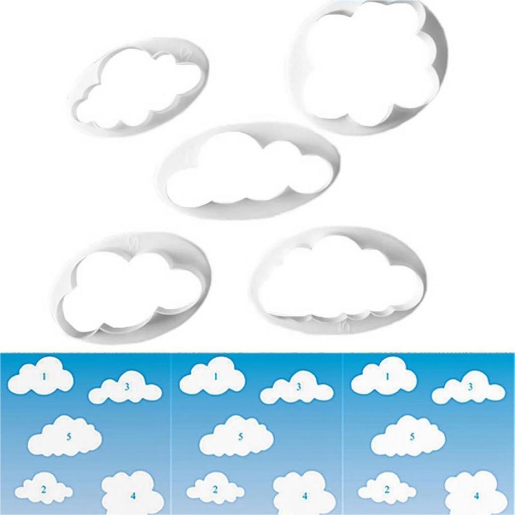 Змееносец 5 шт. форма облака плунжерный резак форма для помадки инструменты для украшения торта из сахара