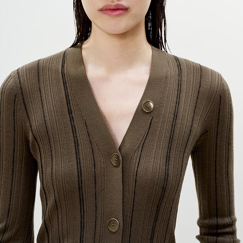 Кардиган женский приталенный средней длины с длинным рукавом от LESS