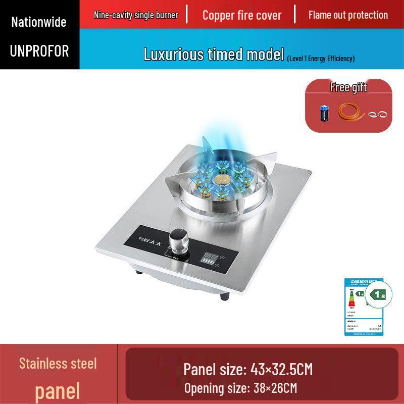 Charming Chef High-Power Natural Gas Single Burner Stove - Nine-Cavity Efficient Fire Dual-Use Hob