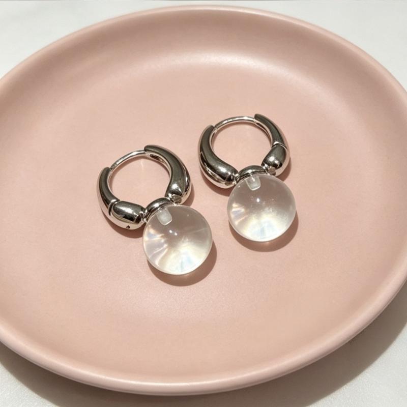 Прозрачные круглые подвески-шарики из смолы, серьги-кольца, крючки, корейские украшения для девочек, женщин, универсальные аксессуары
