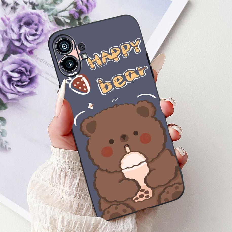 Чехол для телефона 6.55" для Nothing Phone (1) Одна 1 A063 Мягкая черная силиконовая противоударная задняя крышка для Nothing Phone1 Мультяшная Funda Новая