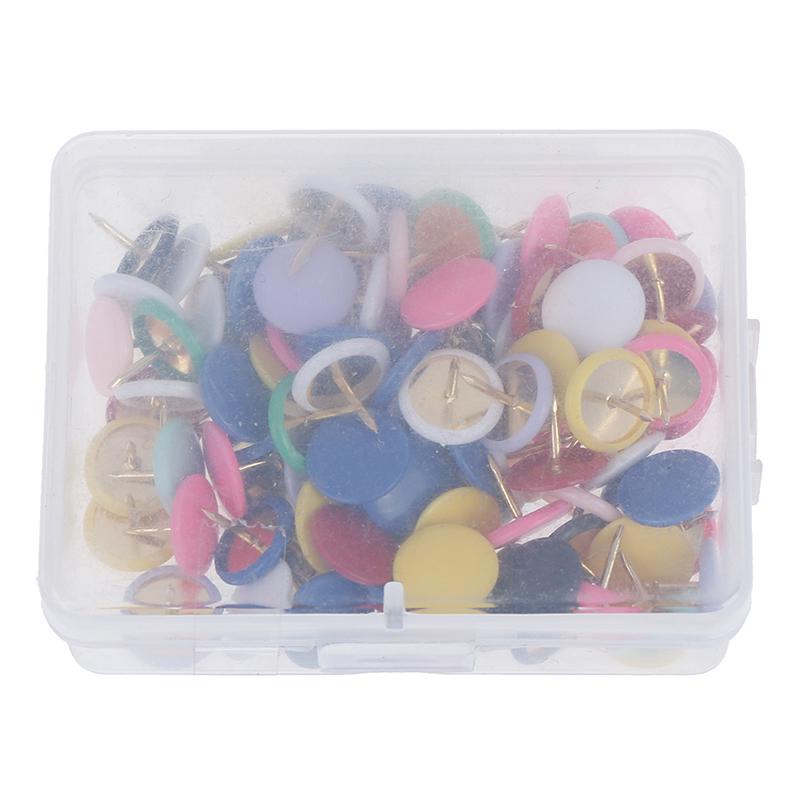 100Pcs Round Push Pins Notice Board Map Thumb Tacks Point Bulletin Drawing