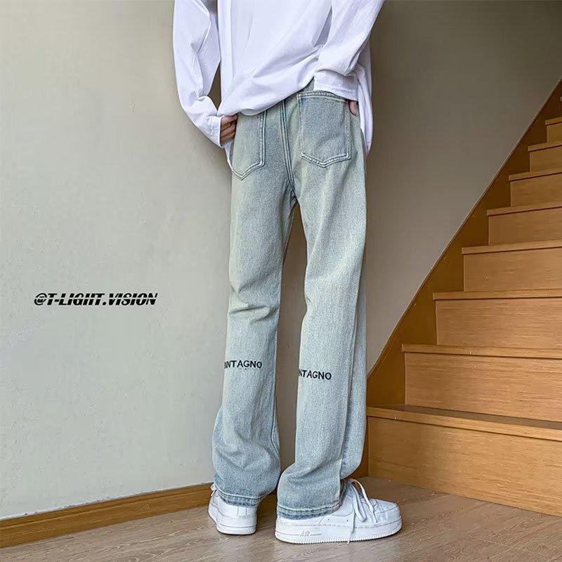 Женские ретро джинсы цвета дымчатого серого, уличный стиль, облегающие, свободные прямые, коллекция весна 2025