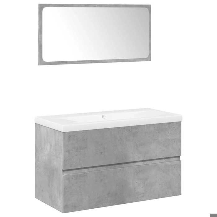 VidaXL 3-piece Bathroom Furniture Set Concrete Grey, Bathroom Cabinet, Bathroom Vanity, Furniture 3324912