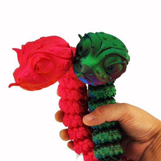 Игрушка змея, напечатанная на 3D-принтере, шарнирное украшение в виде змеи, гибкая игрушка-змея, украшение в виде животного для снятия стресса, подарок для взрослых