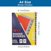EAGLE A4 Binder Index Divider With Tabs,31 Pcs Multi-color Fit for 2/3/4/11 Ring Binder and Loose-leaf Notebook Dividers