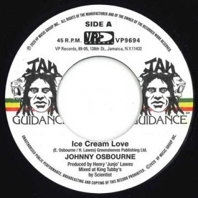 7-дюймовая пластинка JOHNNY OSBOURNE / ROOTS RADICS - Ice Cream Love / Extra Time One VP9694 Jah Guidance/VP 1980 US Регги, Ска и Даб