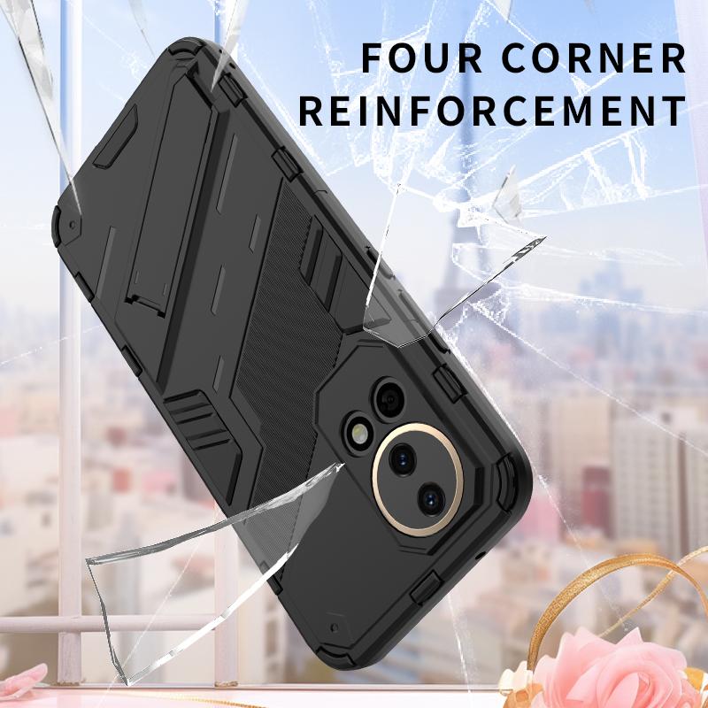 For Huawei Nova 12 12s 11 11i 9 SE Lite Pro Ultra Punk Armor Shockproof Bumper Rugged Rubberized PC Fitted Kickstand Case Stand Holder Cover Shell