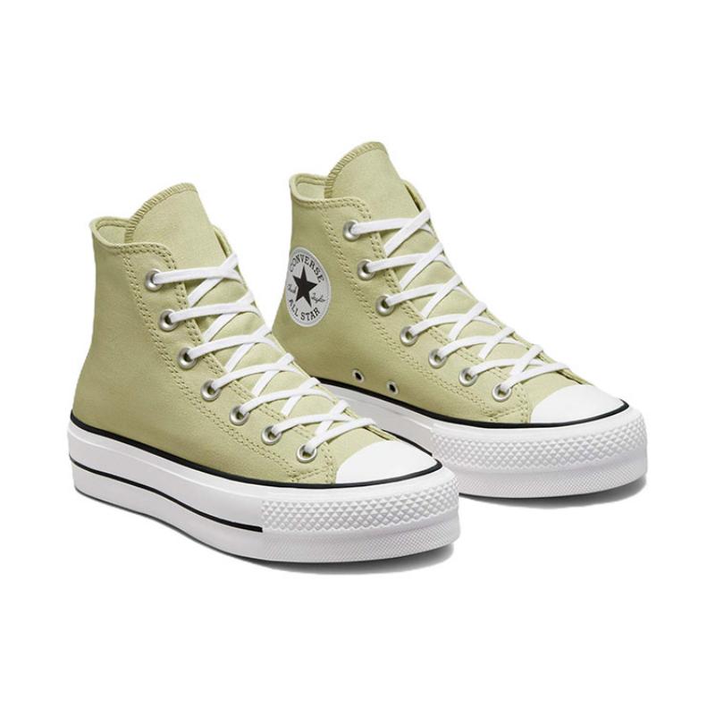 Converse Chuck Taylor All Star Lift Trend Легкие Износостойкие Высокие Эспадрильи Женские Зеленые и Белые