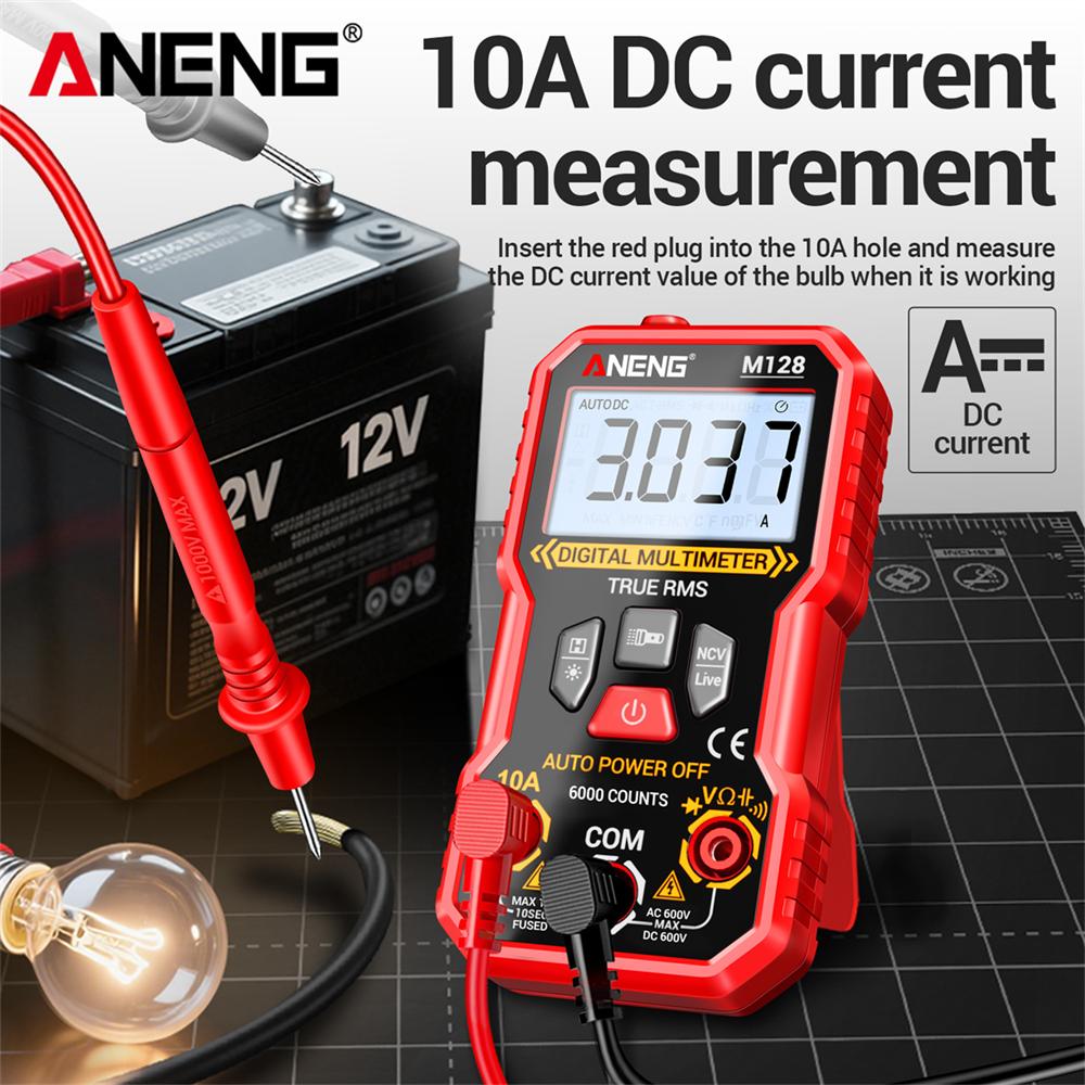 New Multifunction Mini Multimeter ANENG M128 6000 Count AC/DC Voltage Current Resistance Capacitor NCV Voltage Induction Tester Tool Electrical Tools