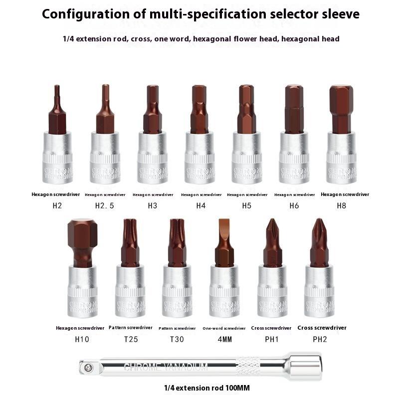 RIDERACE RR9512 1/4 Inch Drive Click Torque Wrench Set Bike 2-24Nm Adjustable Preset Torque Wrench Kit