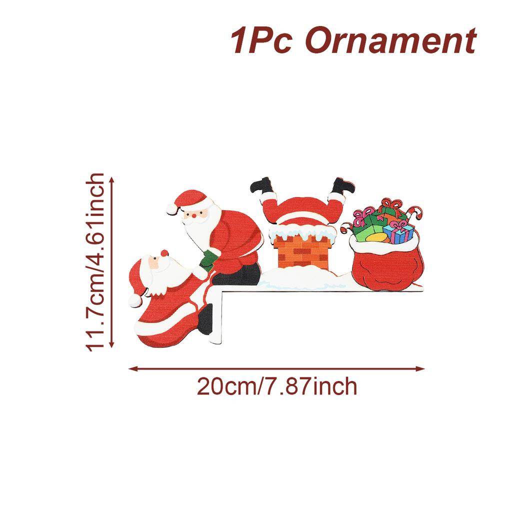 Christmas Santa Claus Wooden Door Frame Decoration Merry Christmas Decor for Home 2025 Navidad Xmas Tree Ornament New Year 2026