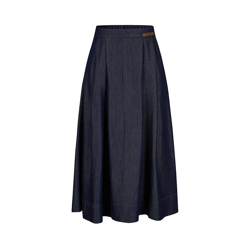 Jiuzi Anna Kou Casual and Fashionable Lyocell A-line Denim Umbrella Skirt Half Skirt Women's 2025 Autumn New Style