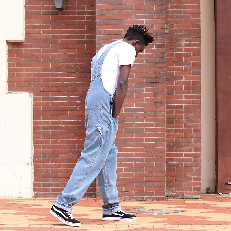 Мужской джинсовый комбинезон большого размера, мужская свободная рабочая одежда