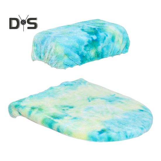 Мягкий плюшевый чехол для унитаза, набор с эластичными краями радужного цвета, легко подгоняемый чехол для унитаза, декор для ванной комнаты