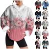 Женские толстовки с капюшоном с принтом и длинным рукавом, повседневные однотонные пуловеры в стиле пэчворк, плюшевые трикотажные толстовки с капюшоном