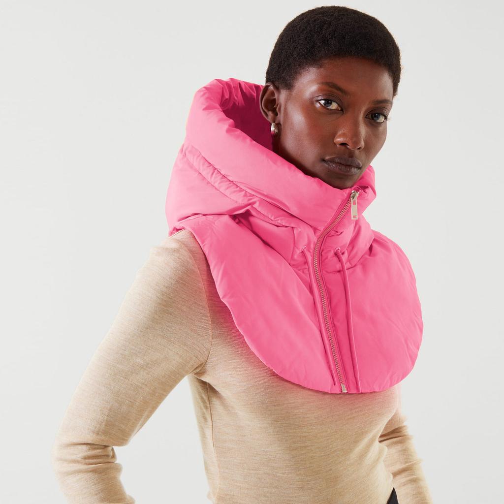 Осень-зима ультралегкие пуховые шапки с капюшоном для женщин, теплая шапка-шарф с воротником-молнией, пальто-шарф, короткая майка