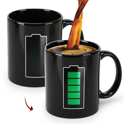 MUGKISS Sensitive Tea 11 Новинка Керамическая Нагреваемая Кофе Охлаждающая Новый Рождественский Подарок Меняющая Цвет Кружка, унц., Кружка с Зарядкой от Батареи, Кружка, Года