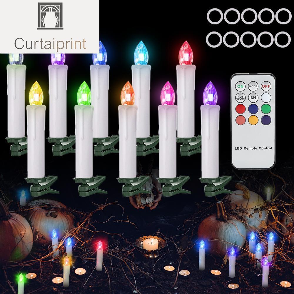 Светодиодные свечи, дистанционное управление с таймером, цветное освещение RGB, водонепроницаемая электронная свеча, свеча для украшения дома, День святого Валентина