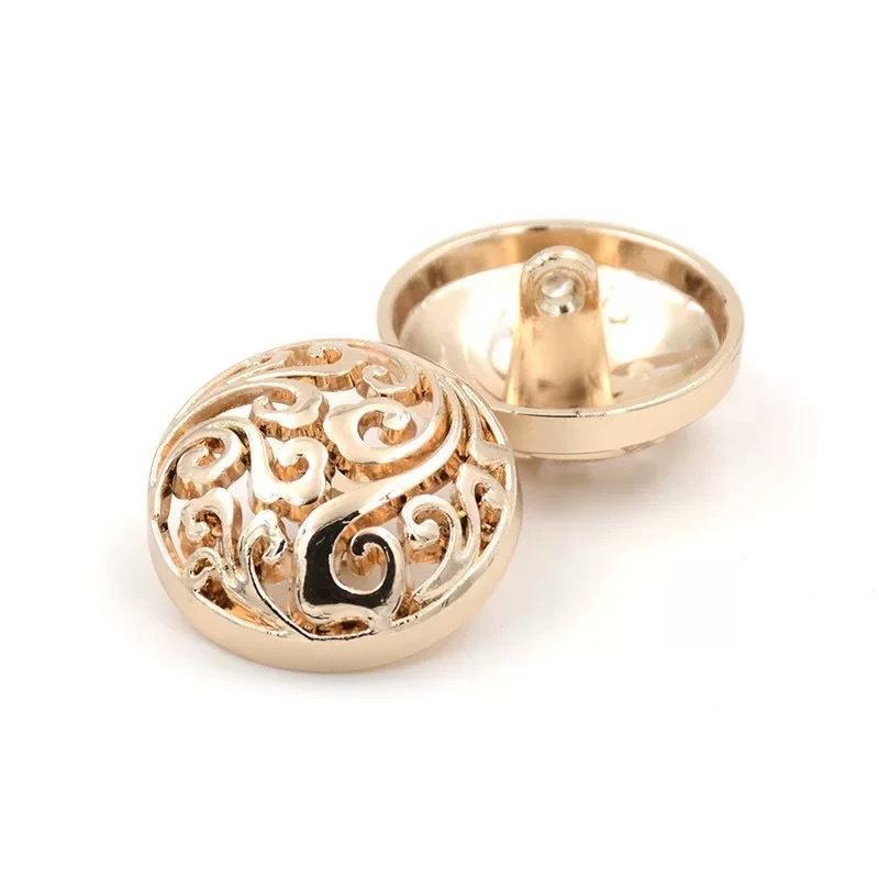 10 шт., красивые полые пуговицы с цветком, высокое качество, цельнометаллические круглые пуговицы, аксессуары для женской одежды