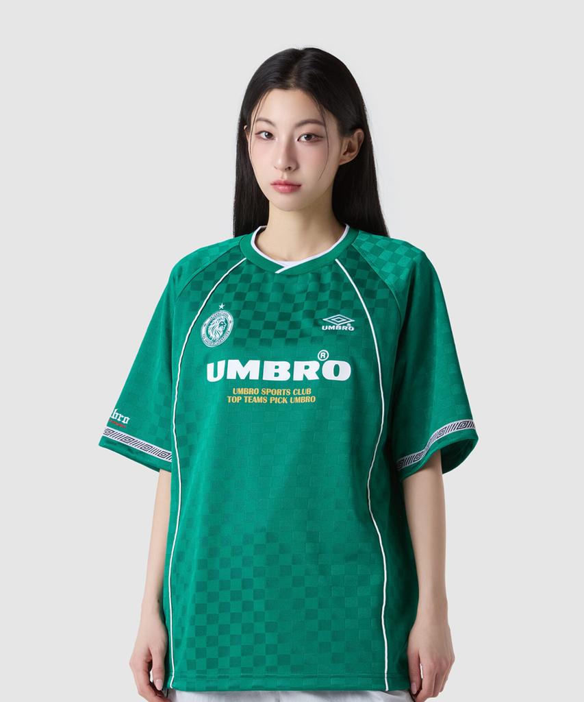 UMBRO Hbl Bloke Og Полосатый Жаккардовый Круглый Короткий Рукав Зеленый (Uq221Crj51) (Тип B)