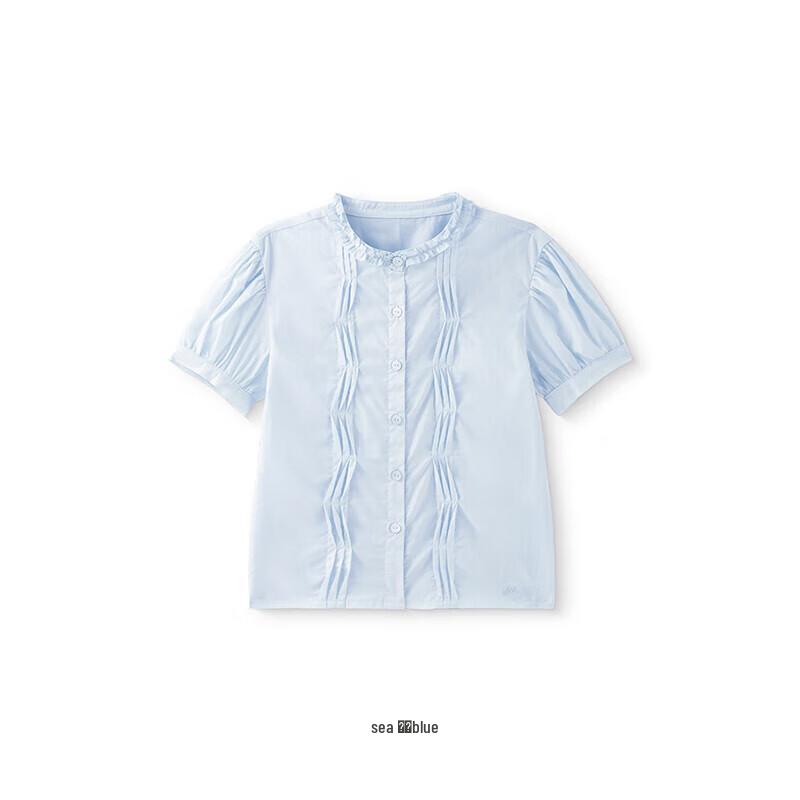 YEEHOO Girls' Pure Cotton Short-Sleeve Shirt