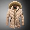 Men Winter Warm Thick Hooded Fleece Parkas Male Casual Windproof Fur Collar Jacket Coat Man Fashion Cotton-Padded Parka Overcoat