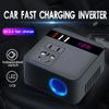 1 PC Vehicle Mounted Inverter Black Universal 12v/24V To 110v/220V Multifunctional Power Converter