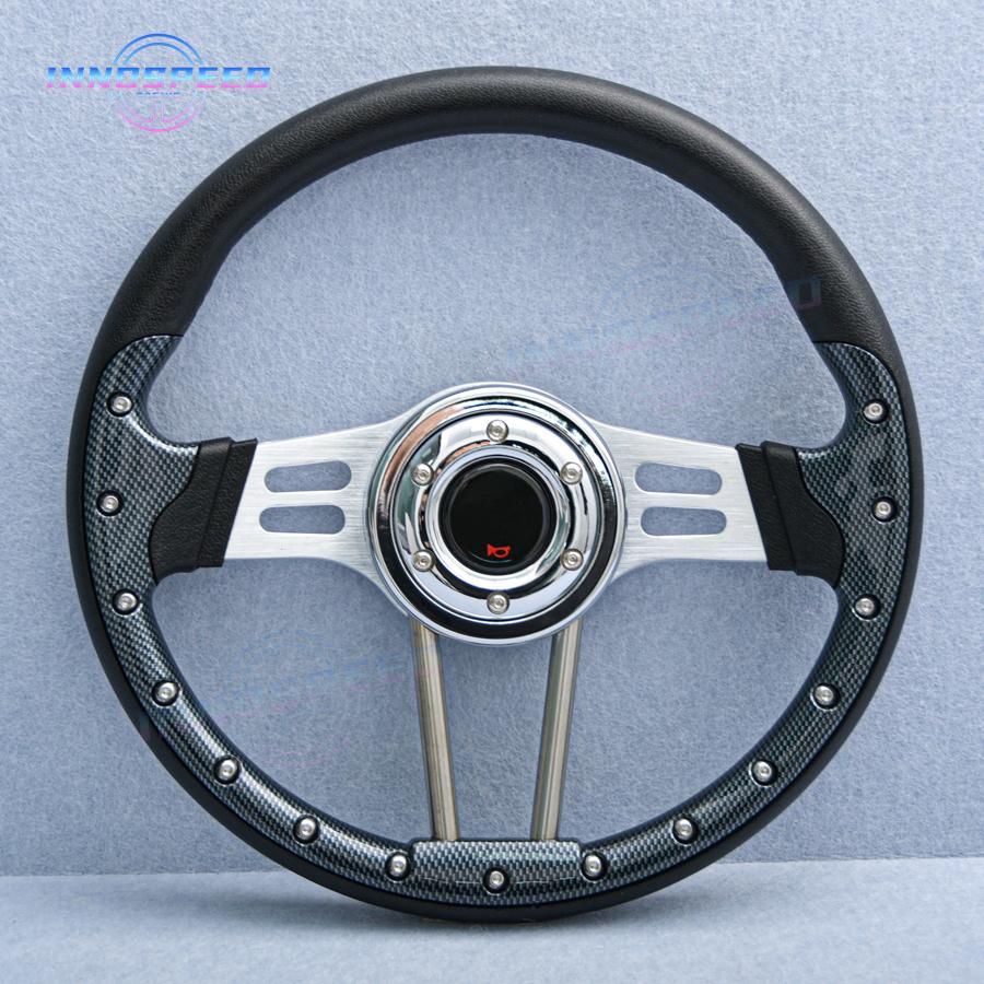 New 345mm Universal PC Simulation PU Leather Steering Wheel Competitive Karting Drift Racing Game Steering Wheel