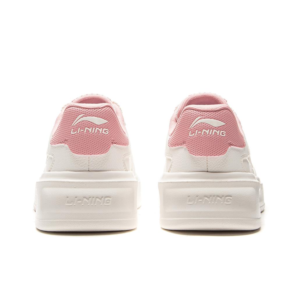 Li Ning Lantern Festival Synthetic Leather Thick Sole Classic College Style Balance Lightweight Low Top Sneakers Women Sneakers Pink White AGCV316-5