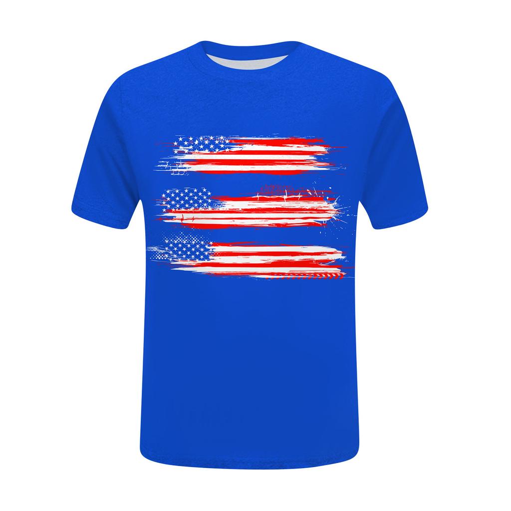 Women's Fashion Casual Independence Day Printed Round Neck Short Sleeve T-Shirt Top