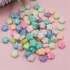 100pcs Creamy Flower Acrylic Loose Macaron Color Beads DIY Bracelet Necklace Handmade Materials Fashion Jewelry Accessories