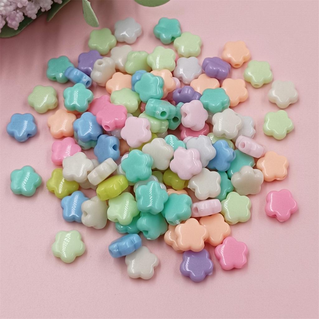 Hanmade Bracelet Necklace Macaron Color Jewelry Accessories Fashion Creamy Flower Beads DIY 100pcs Handmade Materials