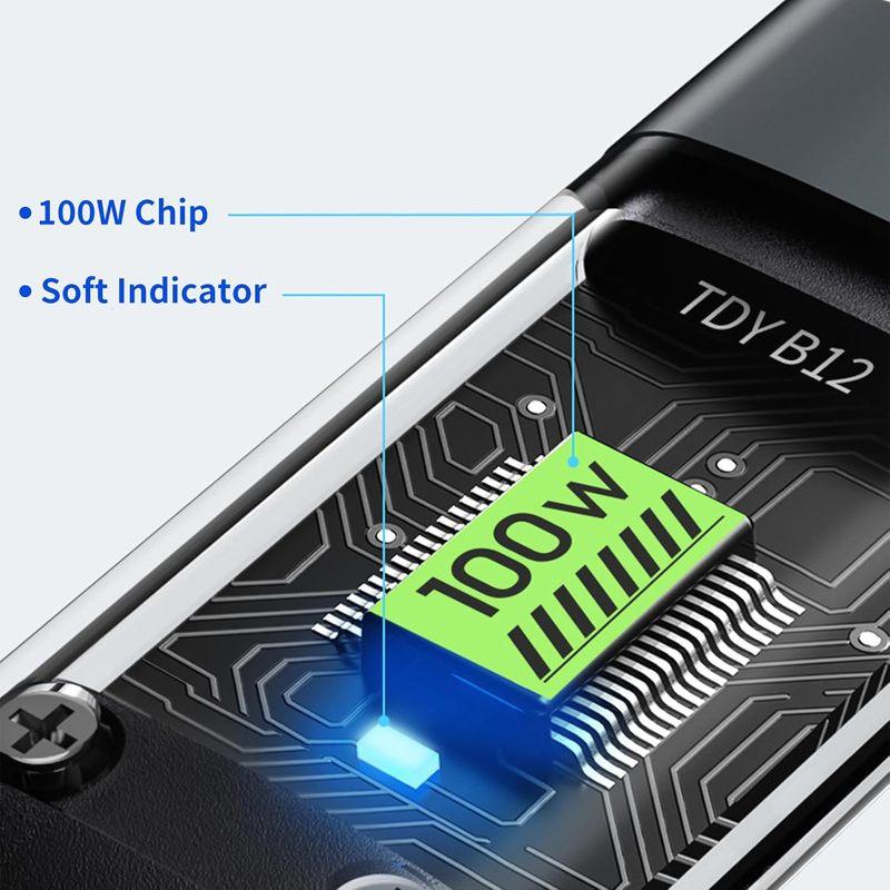 100 Вт сверхбыстрая зарядка USB C Type 3 в 1 кабель для передачи данных с подсветкой для iPhone Samsung Xiaomi Huawei шнуры для быстрой зарядки