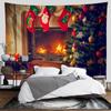 Christmas Tapestry Santa Claus Aesthetic Room Decor Christmas Fireplace Background Tapestry Wall Hanging Home Holiday Decoration
