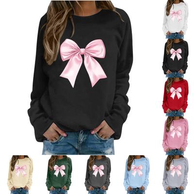 Женская повседневная модная блузка с длинным рукавом и круглым вырезом с принтом