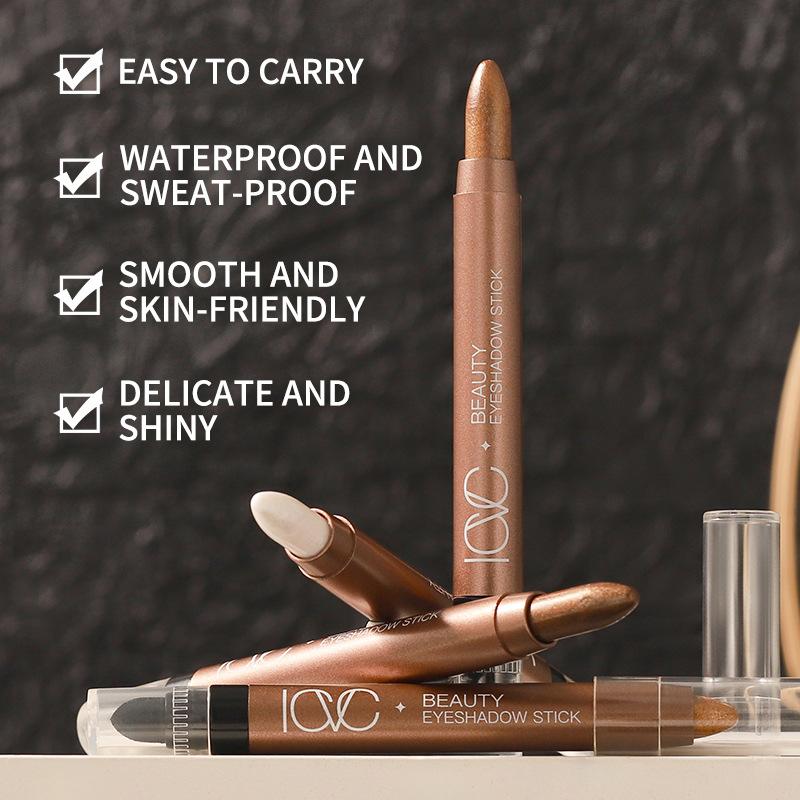 Eye Shadow Stick, Eye Shadow Pen, Pearlescent Eye Shadow, Waterproof And Sweat Proof, Golden, Smoked Eye Shadow, Easy To Carry