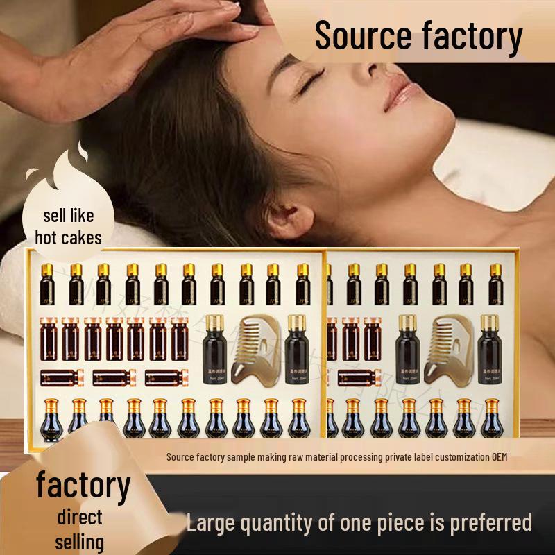 SPA Head Treatment Set: Essential Oil Therapy for Nourishing, Soothing, and Dredging Meridians in Beauty Salons and Health Centers.