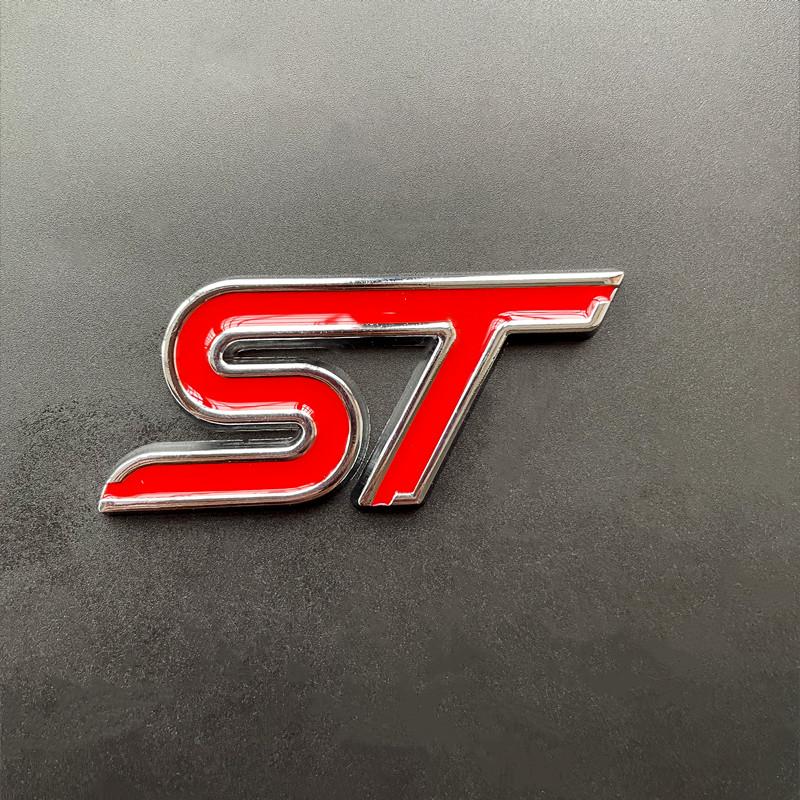 3D Metal Logo ST Badge Car Trunk Emblem For Ford Mondeo MSGT5 Puma Fiesta MK6 Explorer Focus MK2 MK3 MK4 ST Sticker Accessories