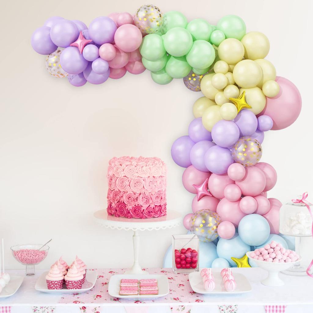91 шт. разноцветные пастельные воздушные шары в виде макарон, гирлянда, радужные латексные шары, воздушные шары, день рождения, свадьба, декор для детского душа