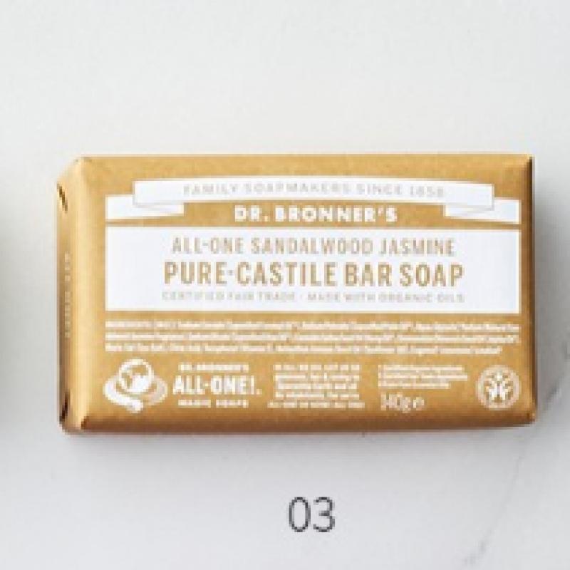 Dr. Bronner S Sandalwood jaSmine Pure caStile Bar Soap 140g