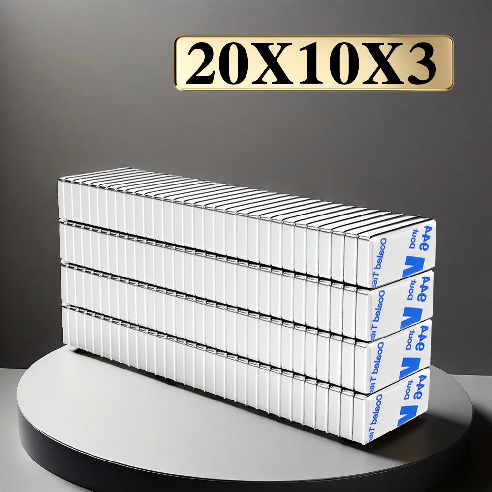 20x10x3 мм Супермощный Блок Неодимовый Магнит С двусторонним клеем Магнит N35 Сильный Постоянный Магнитные imanes