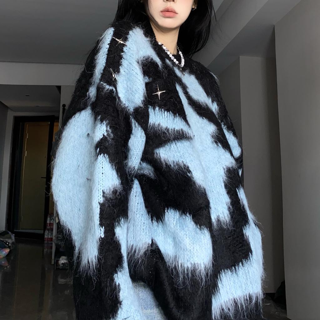 Ленивый ветер цветной свитер Collision женский осенне-зимний свободный круглый вырез пуловер вязаный свитер женский топы модный универсальный