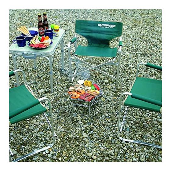 [Amazon.co.jp Limited] CAPTAIN STAG Bonfire Stand Barbecue Stove Grill 2-in-1 Hexa Stainless Steel Fire Grill M Size Stainless Steel Storage Bag