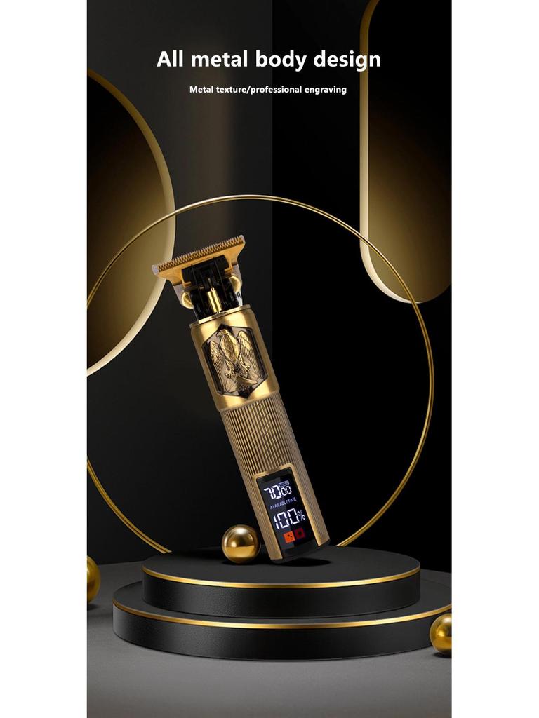 Электрическая машинка для стрижки волос с USB-цифровым дисплеем, бритвой и функцией карвинга