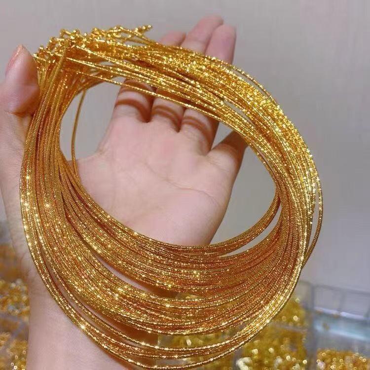 Vietnam New Strong Color Retention Gold Choker Necklace, Dual Wear, 1.5mm Thickness